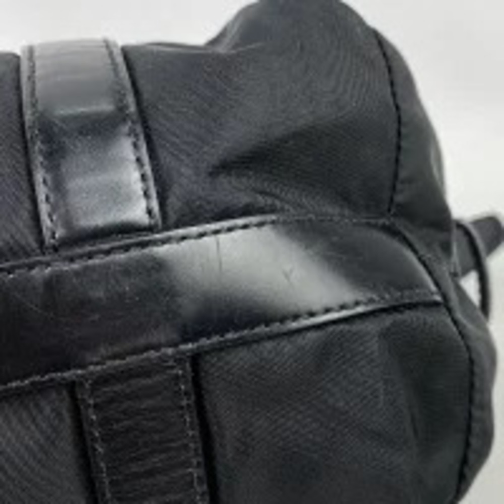 Prada Plate Shoulder Nero Bag Handbag Tote Black